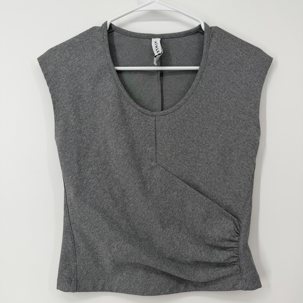Athleta Gray Bayview‎ Tee Shirt Womens Size XS Athletic Gym Running Athleisure